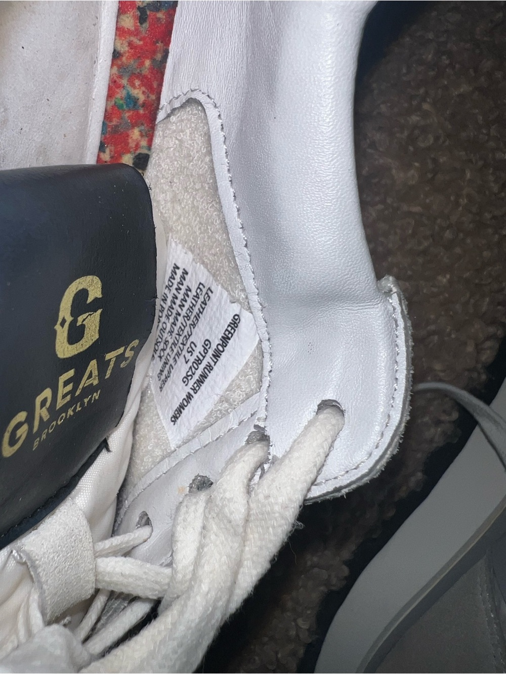 Greats White & Light Gray Low-Top Sneaker with Black Tongue Tab - Picture 6 of 6